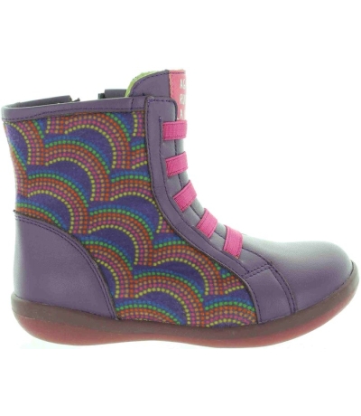 Designer purple leather boots for girls from Spain 