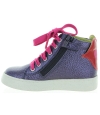 High top boots for girls with purple leather 