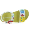 White colorful leather sandals for girls from Spain