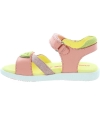 Open back girls sandals with arch in orange leather 
