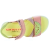 Open back girls sandals with arch in orange leather 