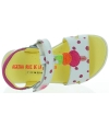 Natural casual white polka dot girls sandals