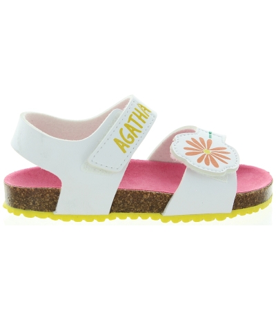 Designer sandals in white leather from Spain