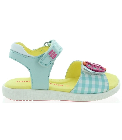 Blue leather designer sandals from Spain 