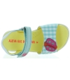 Blue leather designer sandals from Spain 