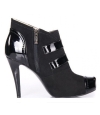Black short boots with high heel