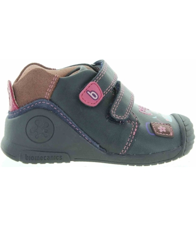 Navy leather toddler sneakers for flat feet 