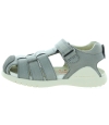 Gray leather sandals for boys with high arches
