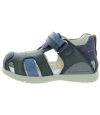 Blue closed toe sandals for a boy wiith ankle support 