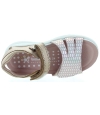 Gold leather sandals for girls with adjustable velcros