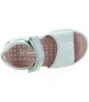 Silver leather polka dot girls sandals with arches 