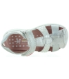 Silver leather closed toe sandals for girls
