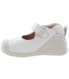 Pink baby shoes with ortho arches present