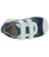 Blue leather sneakers for a baby boy with ankle support 