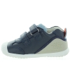 Navy leather sneakers for a toddler with support 