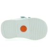 Soft leather mint color baby walking sneakers 