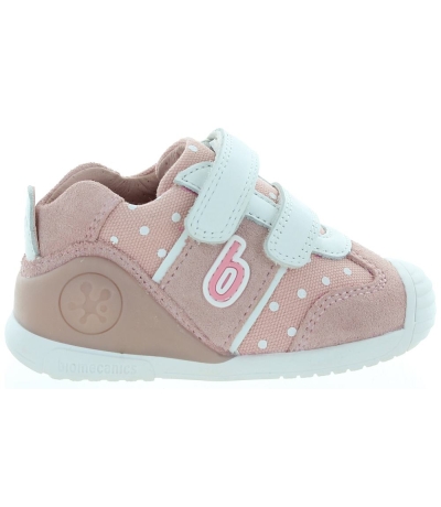 Pink leather sneakers for baby girl 