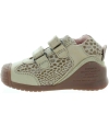 Beige natural leather sneakers for toddler 