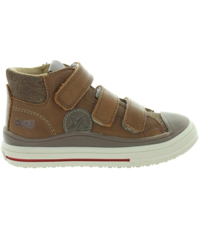 Brown leather boots boys with ankle support 