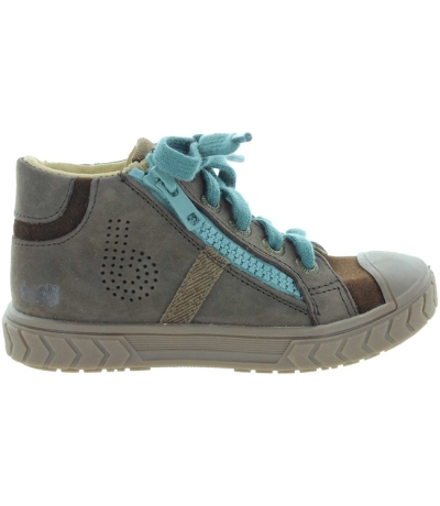 High top walking gray boots for a boy