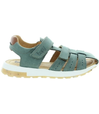 Boys green leather closed toe supportive sandals 