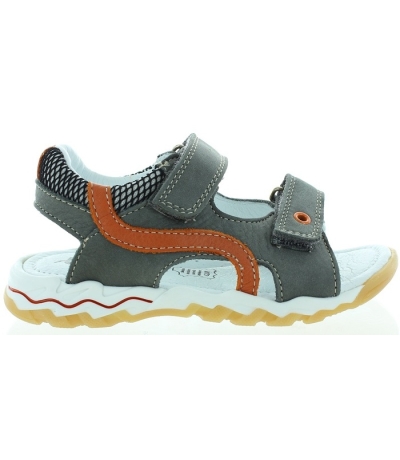 Comfort leather sandals for boys in gray leather Comfort leather sandals for boys in gray leather