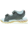 Comfort leather sandals for boys in gray leather Comfort leather sandals for boys in gray leather