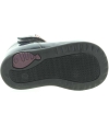Baby gray leather hard sole shoes for baby girl