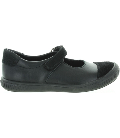 French made girls school shoes in balck leather