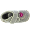 Wool pink slippers for a baby with arches 