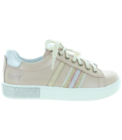 Girls pink high instep sneakers with arches