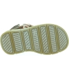 Orthopedic olive leather sandals for a boy with wide feet 