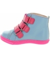 Double wide blue boots for a toddler with best support Double wide blue boots for a toddler with best support