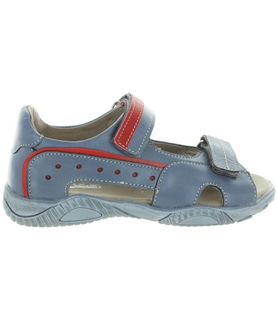 Collapsed ankles boys blue leather sandals 