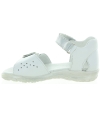 White leather closed toe girls sandals weak ankles 