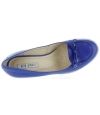 Adult wedge European shoes in blue leather 