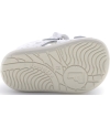 White wide sandals for a toddler girl