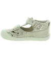Girls ankle high natural leather beige sandals 