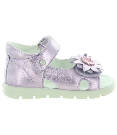 Wide purple metallic leather girls European sandals