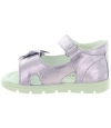 Wide purple metallic leather girls European sandals