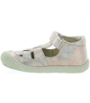 Leather rose metallic sandals for girls