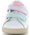 Multicolored sneakers for kids that are ankle high 