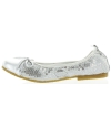 European silver slip on flats for girls 