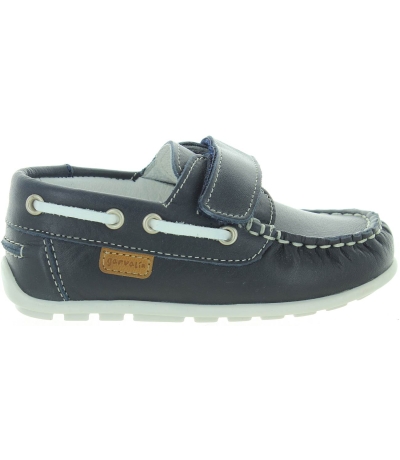 Dressy blue leather loafers for a boy from Spain