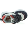 Blue leather/mash material mix Spanish sneakers with arches
