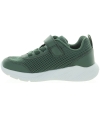 Green mash and leather ankle sneakers for boys
