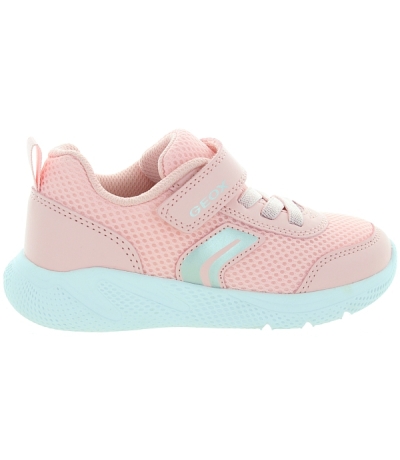 Pink girls sneakers with none marking soles