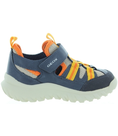 Child blue leather ankle high sandals for boys