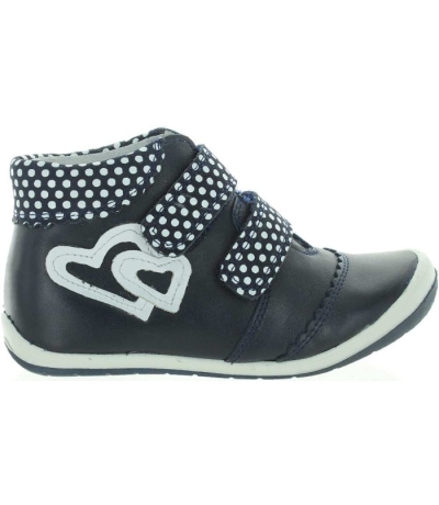 Leather weak ankle navy sturdy pronation high boots