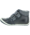 Leather weak ankle navy sturdy pronation high boots